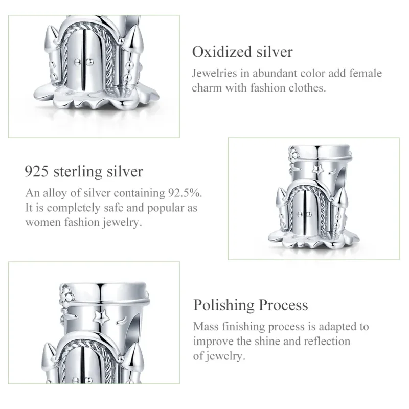 (image for) Pandora Style Silver Charm, Forest Castle - SCC1866 - View 8