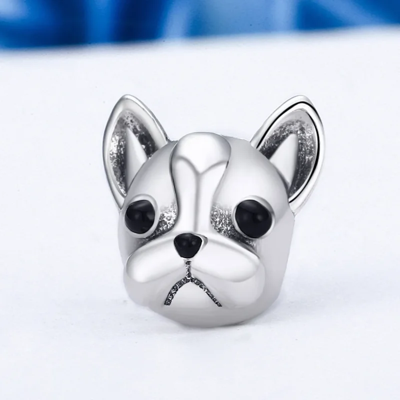 (image for) Pandora Style Silver Charm, French Bulldog, Black Enamel - SCC315 - View 3