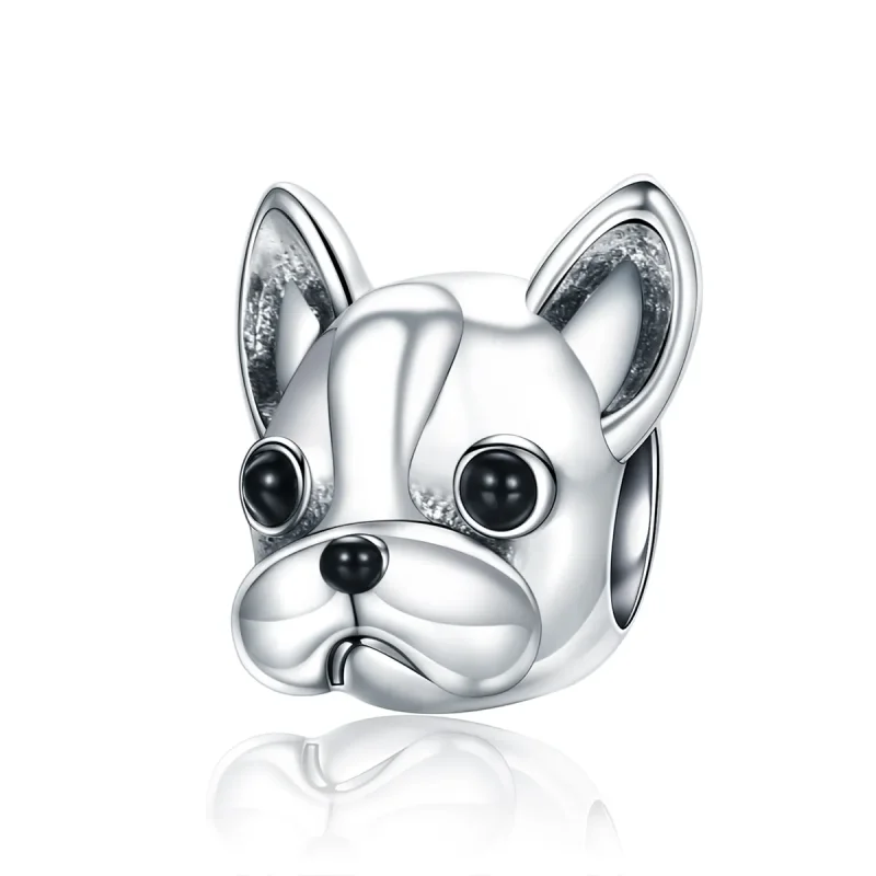 (image for) Pandora Style Silver Charm, French Bulldog, Black Enamel - SCC315 - Product Image