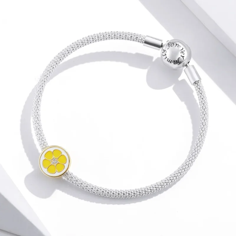 (image for) Pandora Style Silver Charm, Fresh Lemon, Orange Enamel - SCC1590 - View 4