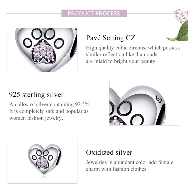 (image for) Pandora Style Silver Charm, Fur Mom - BSC209 - View 6