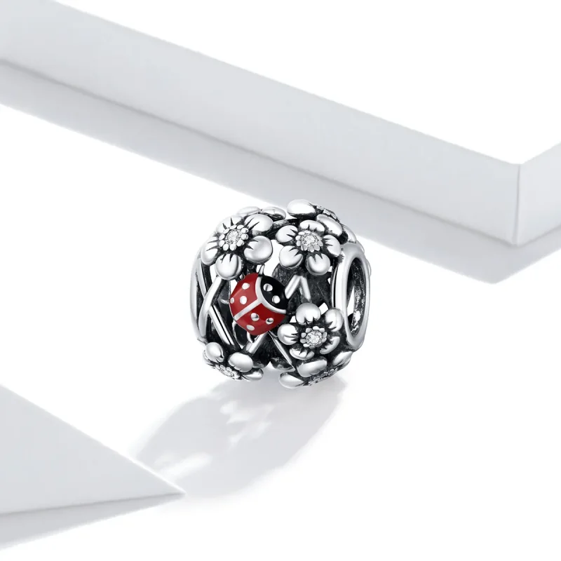 (image for) Pandora Style Silver Charm, Garden Elves, Red Enamel - SCC1641 - View 2