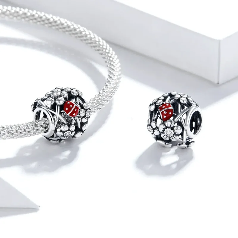 (image for) Pandora Style Silver Charm, Garden Elves, Red Enamel - SCC1641 - View 4