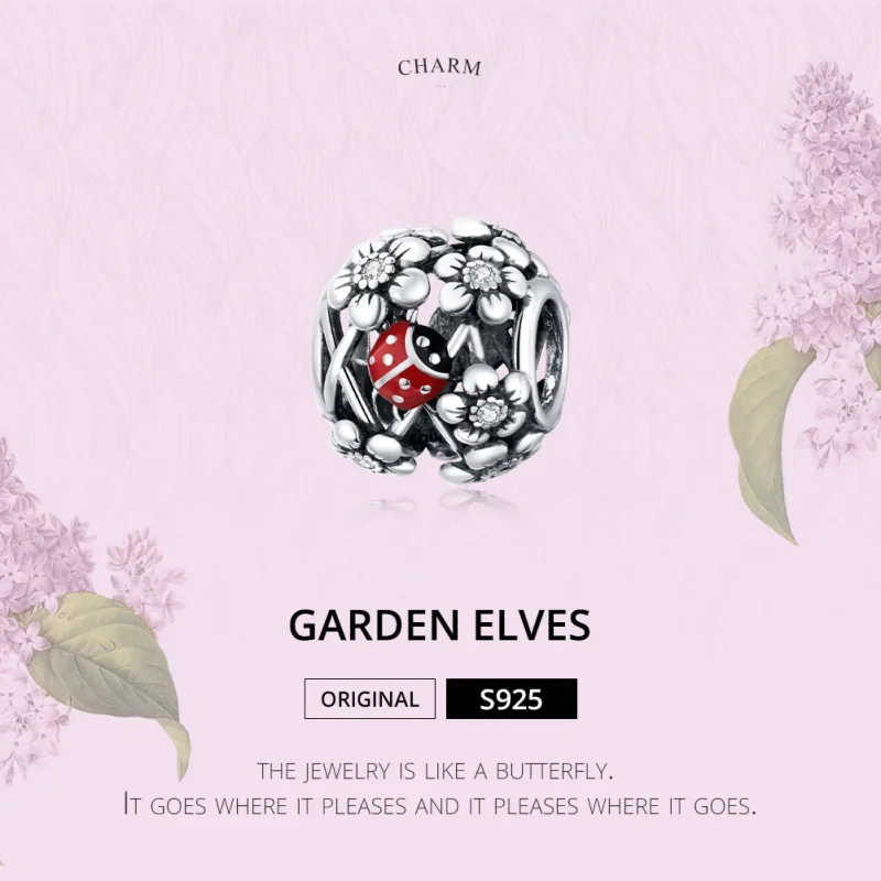 (image for) Pandora Style Silver Charm, Garden Elves, Red Enamel - SCC1641 - View 6
