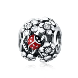 (image for) Pandora Style Silver Charm, Garden Elves, Red Enamel - SCC1641