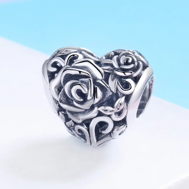 (image for) Pandora Style Silver Charm, Gentle Rose - SCC790 - View 2
