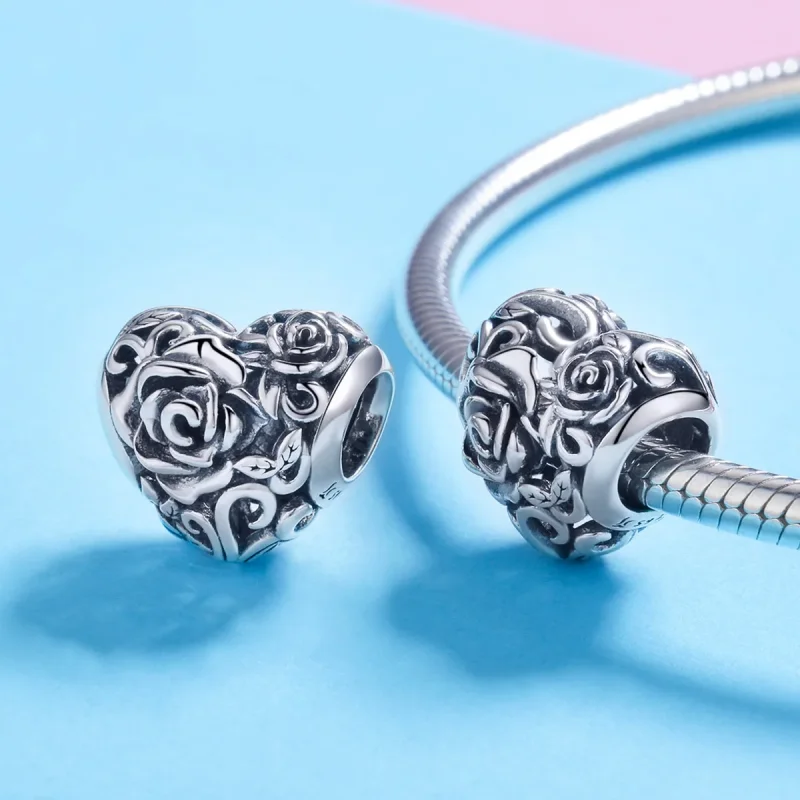 (image for) Pandora Style Silver Charm, Gentle Rose - SCC790 - View 3