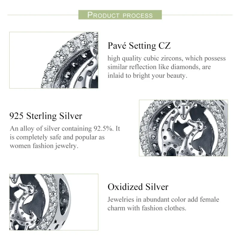 (image for) Pandora Style Silver Charm, Giraffe - SCC997 - View 7