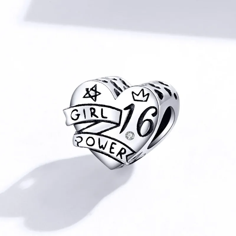 (image for) Pandora Style Silver Charm, Girl Power Sweet 16 - SCC1437 - View 2