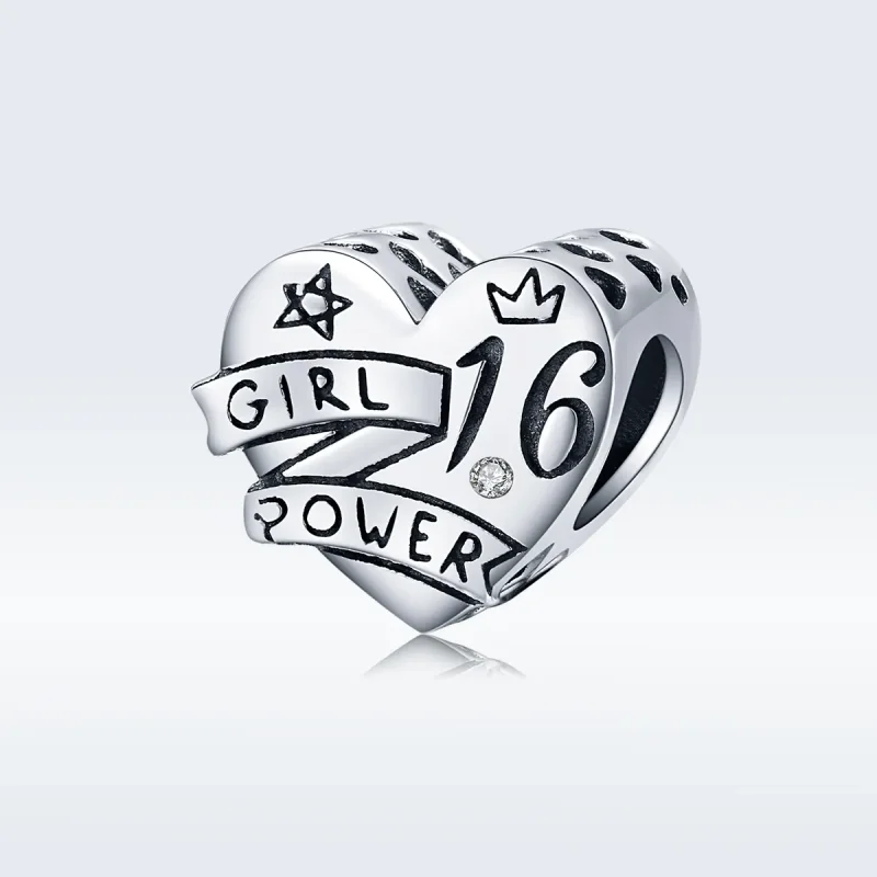 (image for) Pandora Style Silver Charm, Girl Power Sweet 16 - SCC1437 - View 5