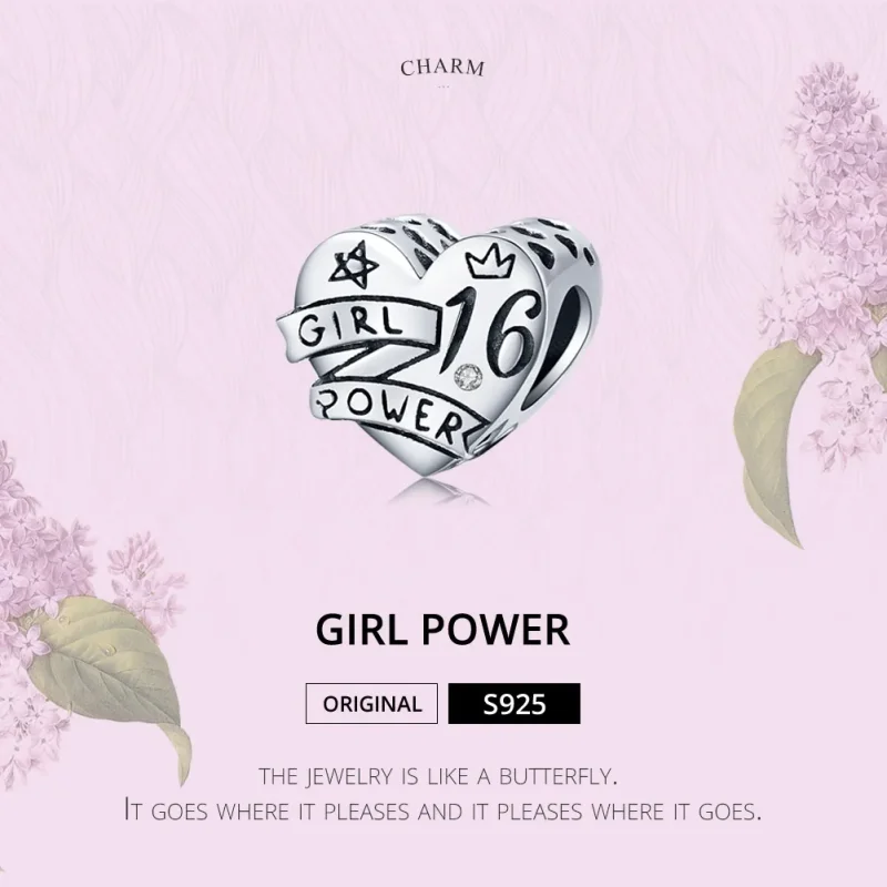 (image for) Pandora Style Silver Charm, Girl Power Sweet 16 - SCC1437 - View 6