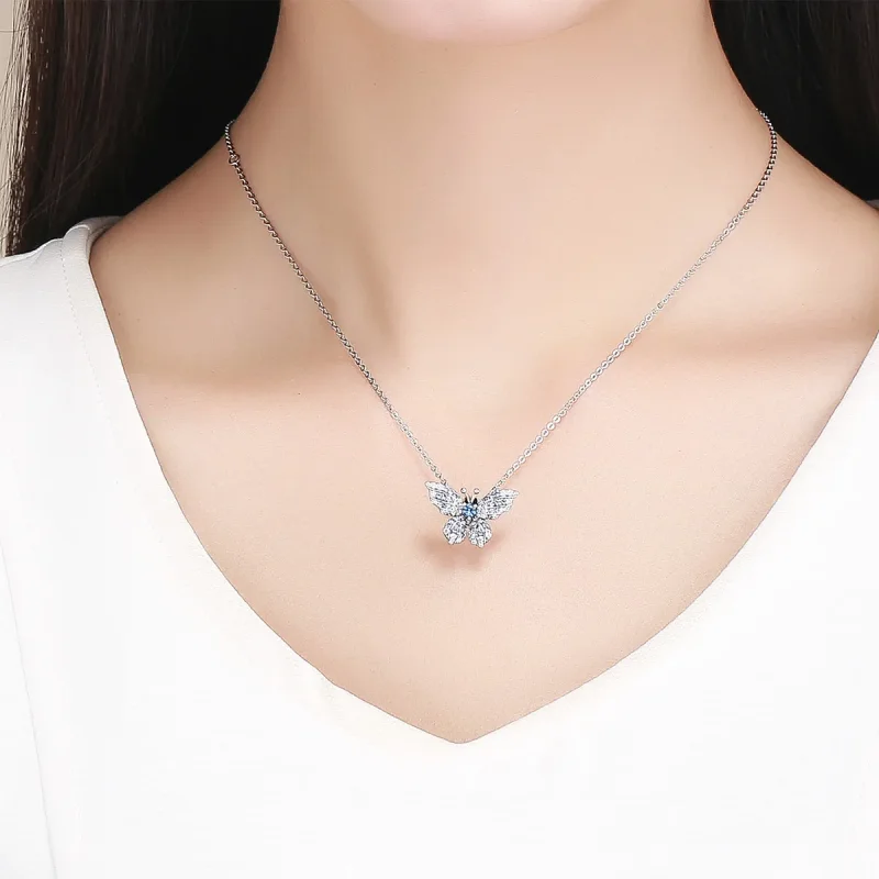 (image for) Pandora Style Silver Charm, Glitter Butterfly - BSC061 - View 5