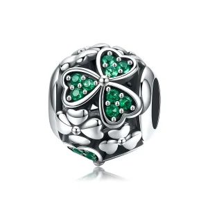 (image for) Pandora Style Silver Charm, Green Clover - SCC964
