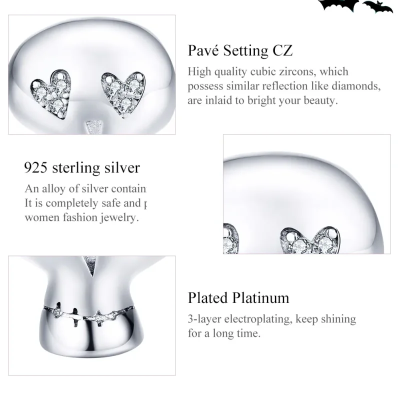 (image for) Pandora Style Silver Charm, Halloween Skull - SCC1362 - View 6