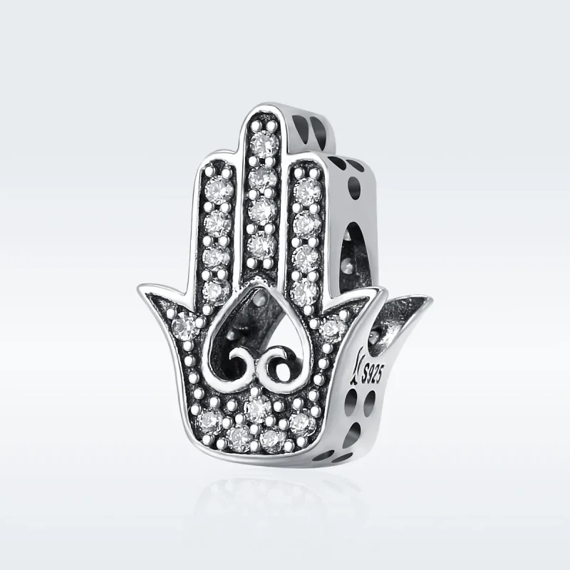 (image for) Pandora Style Silver Charm, Hamsa - SCC225 - View 2