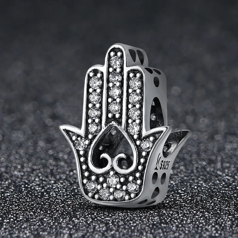 (image for) Pandora Style Silver Charm, Hamsa - SCC225 - View 3