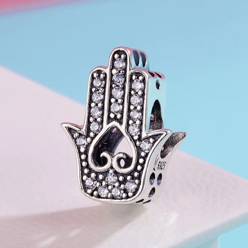 (image for) Pandora Style Silver Charm, Hamsa - SCC225 - View 4