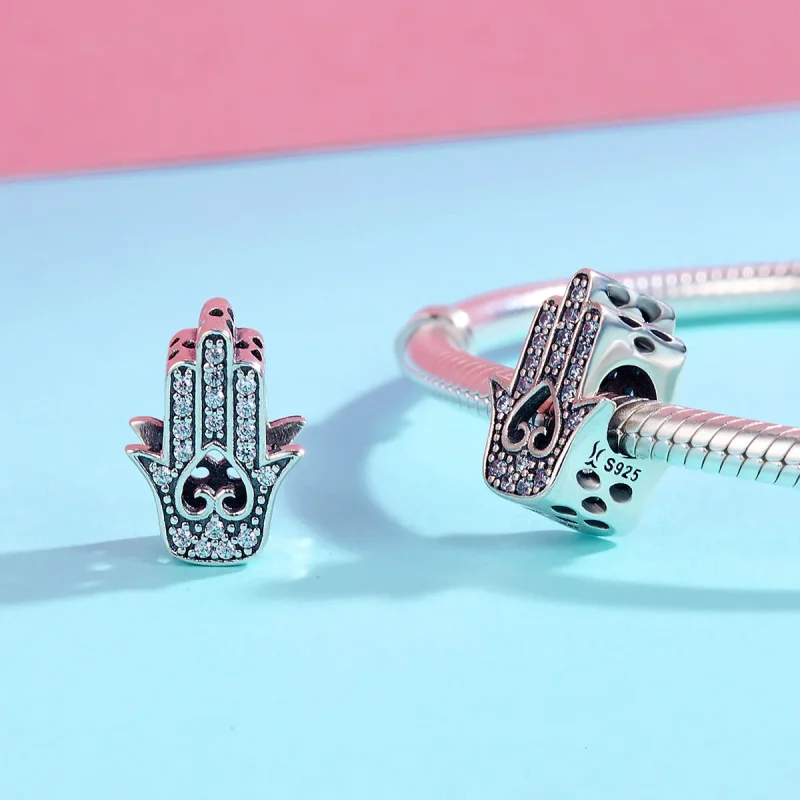(image for) Pandora Style Silver Charm, Hamsa - SCC225 - View 5