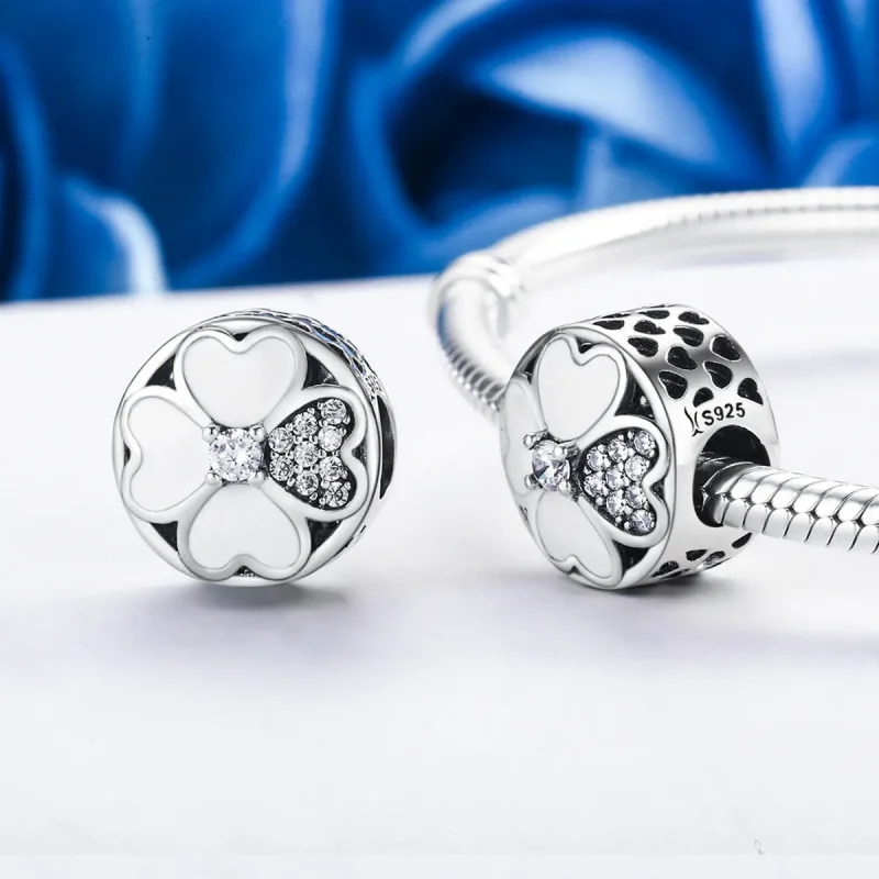 (image for) Pandora Style Silver Charm, Happy Petals, Enamel - SCC250 - View 4