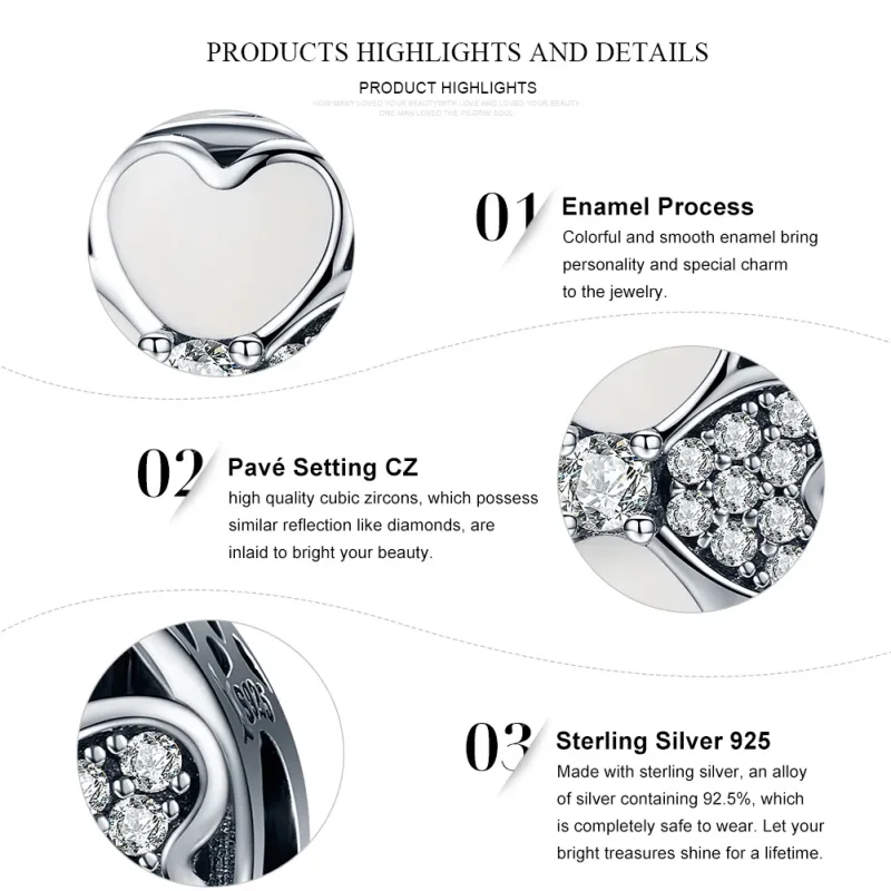 (image for) Pandora Style Silver Charm, Happy Petals, Enamel - SCC250 - View 6