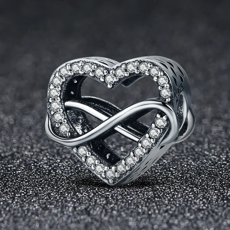 (image for) Pandora Style Silver Charm, Heart Shape - SCC432 - View 3