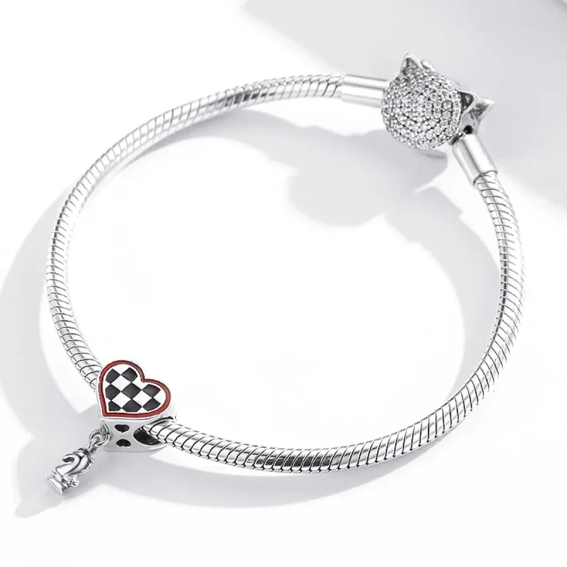 (image for) Pandora Style Silver Charm, Heart-Shaped Board, Multicolor Enamel - SCC1833 - View 3