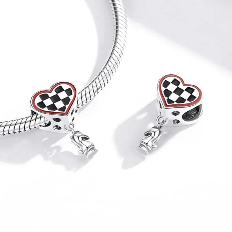 (image for) Pandora Style Silver Charm, Heart-Shaped Board, Multicolor Enamel - SCC1833 - View 4