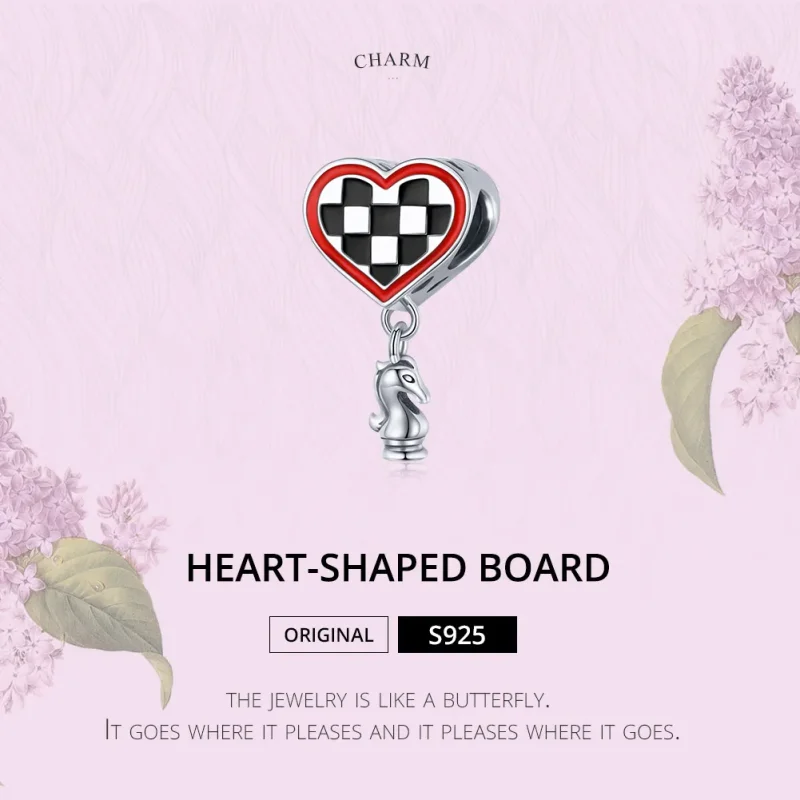 (image for) Pandora Style Silver Charm, Heart-Shaped Board, Multicolor Enamel - SCC1833 - View 6