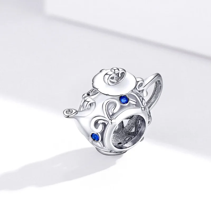 (image for) Pandora Style Silver Charm, Hollow Teapot - BSC274 - View 2