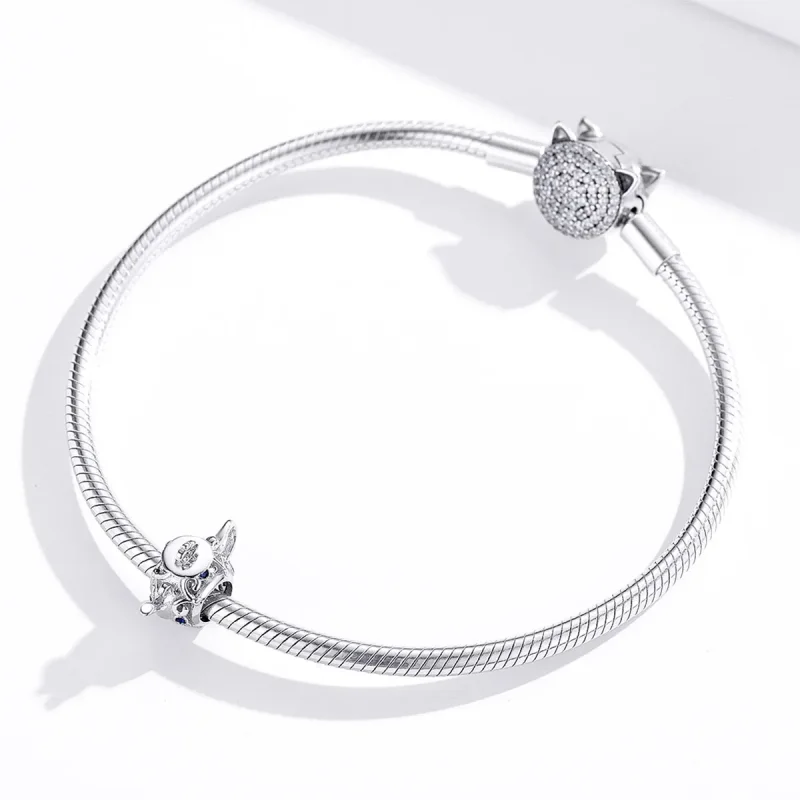 (image for) Pandora Style Silver Charm, Hollow Teapot - BSC274 - View 3