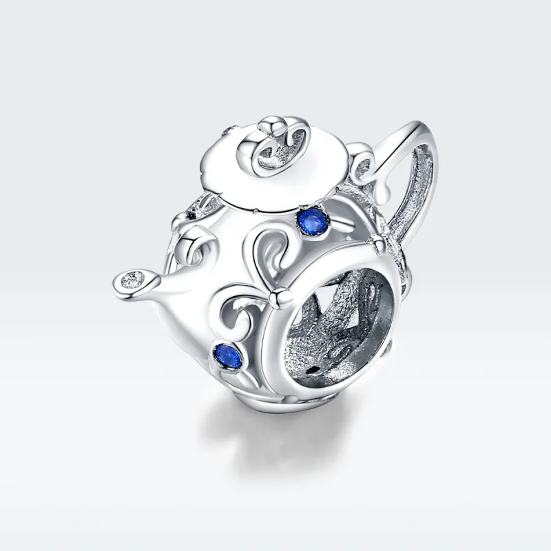 (image for) Pandora Style Silver Charm, Hollow Teapot - BSC274 - View 5
