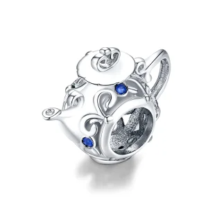 (image for) Pandora Style Silver Charm, Hollow Teapot - BSC274