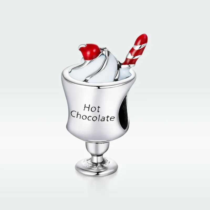 (image for) Pandora Style Silver Charm, Hot Chocolate, Red Enamel - SCC1495 - View 5