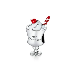 (image for) Pandora Style Silver Charm, Hot Chocolate, Red Enamel - SCC1495