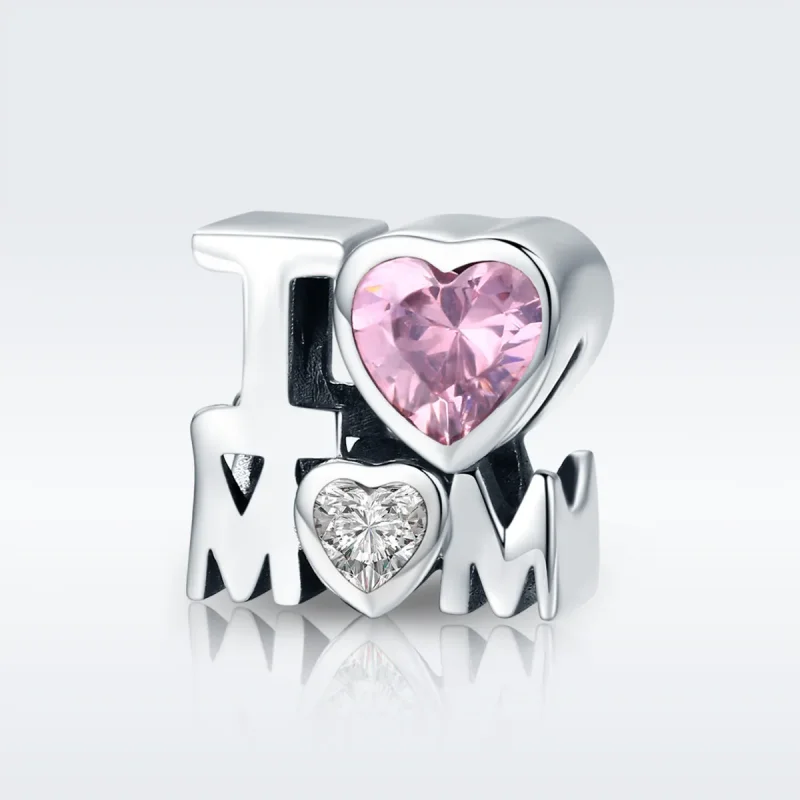 (image for) Pandora Style Silver Charm, I Love Mom - SCC579 - View 3