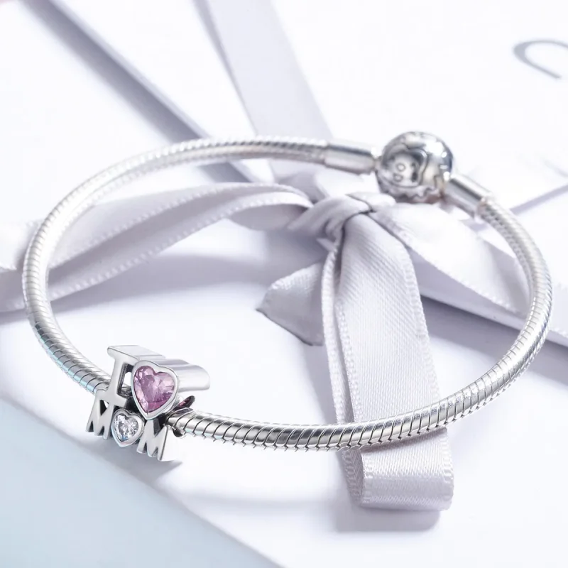 (image for) Pandora Style Silver Charm, I Love Mom - SCC579 - View 6