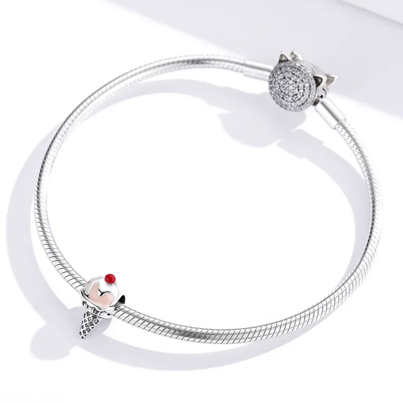 (image for) Pandora Style Silver Charm, Ice Cream, Multicolor Enamel - SCC1533 - View 3