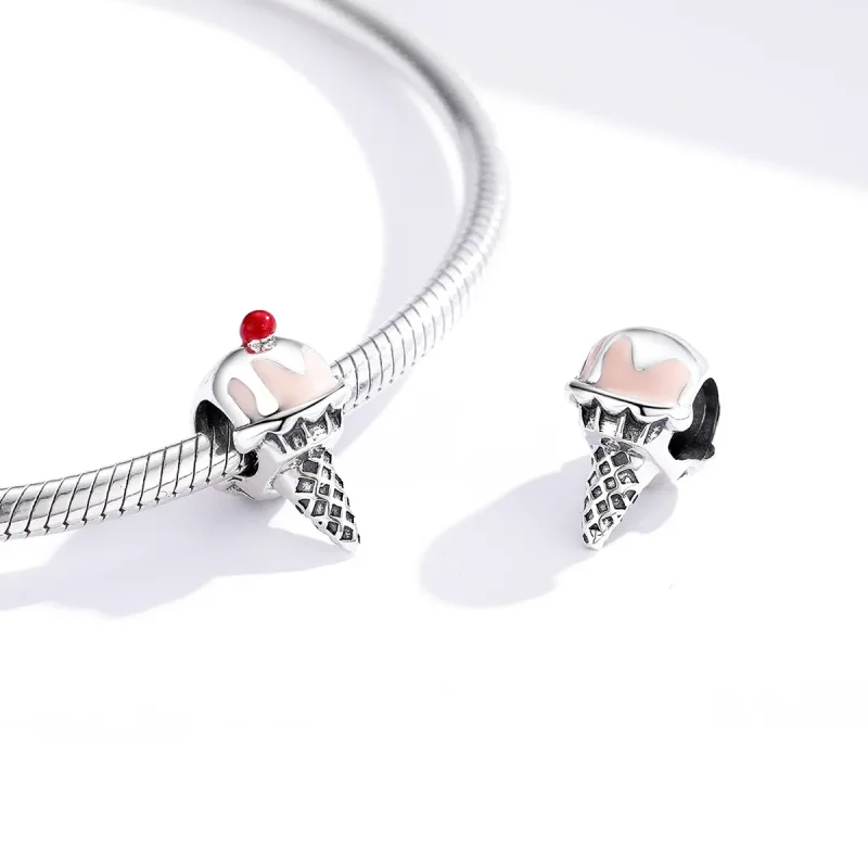 (image for) Pandora Style Silver Charm, Ice Cream, Multicolor Enamel - SCC1533 - View 4