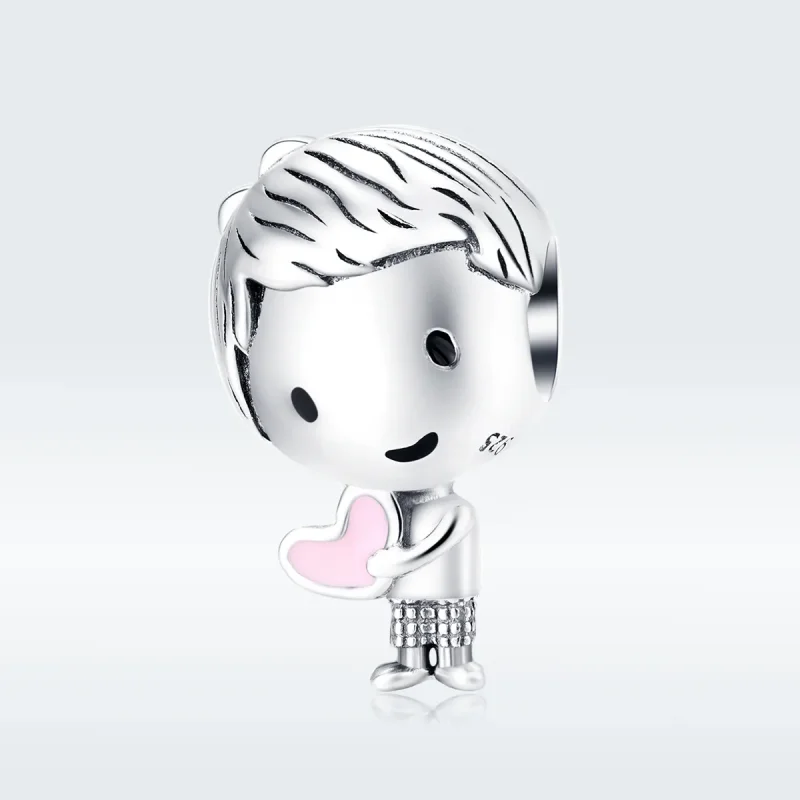 (image for) Pandora Style Silver Charm, Its A Boy, Pink Enamel - SCC1334 - View 5