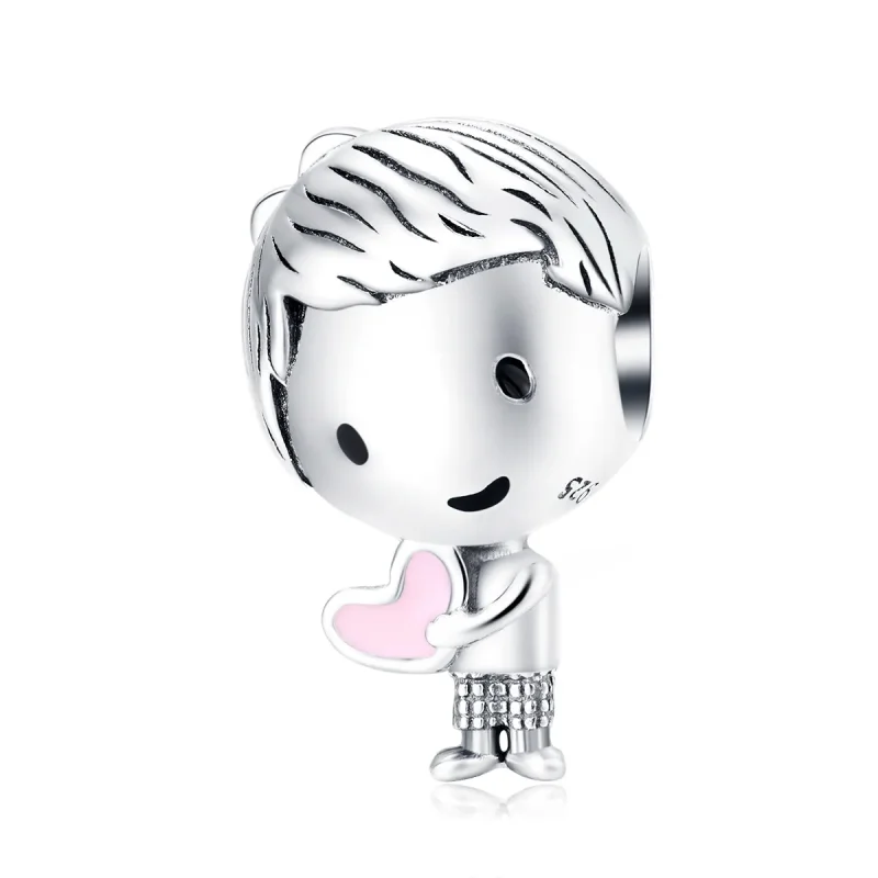 (image for) Pandora Style Silver Charm, Its A Boy, Pink Enamel - SCC1334 - Product Image
