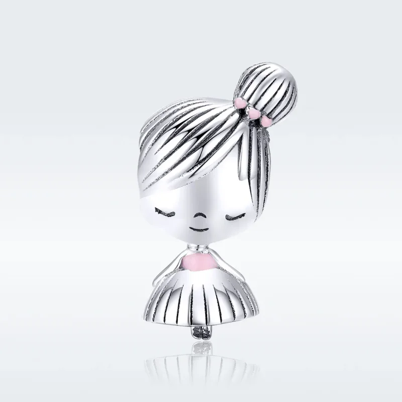 (image for) Pandora Style Silver Charm, Its A Girl, Pink Enamel - SCC1335 - View 5