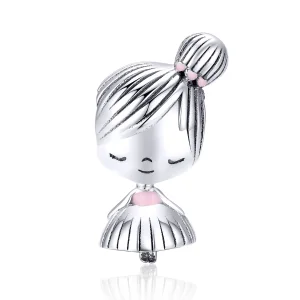(image for) Pandora Style Silver Charm, Its A Girl, Pink Enamel - SCC1335