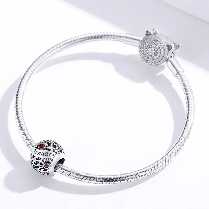 (image for) Pandora Style Silver Charm, January Birthstone - SCC1385-1 - View 2