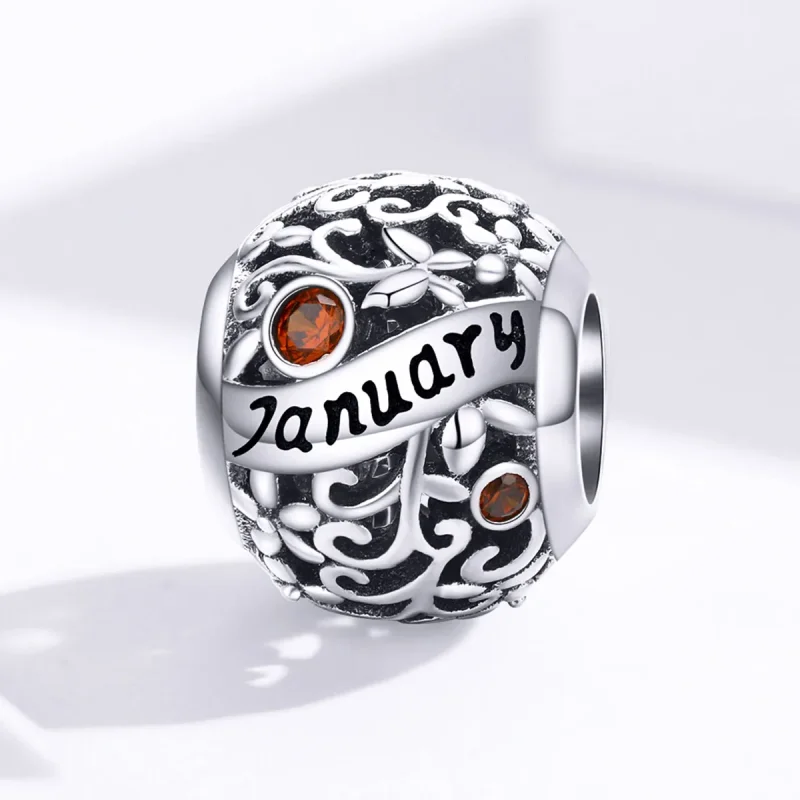 (image for) Pandora Style Silver Charm, January Birthstone - SCC1385-1 - View 4