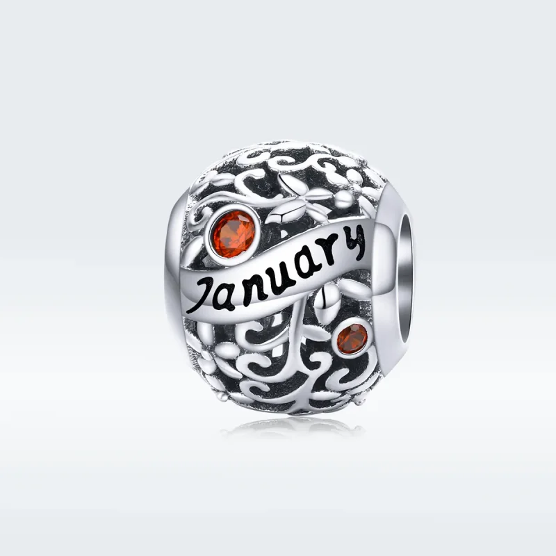 (image for) Pandora Style Silver Charm, January Birthstone - SCC1385-1 - View 5