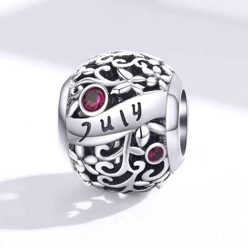 (image for) Pandora Style Silver Charm, July Garnet Birthstone - SCC1385-7 - View 4