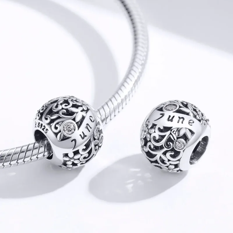 (image for) Pandora Style Silver Charm, June Birthstone - SCC1385-6 - View 3