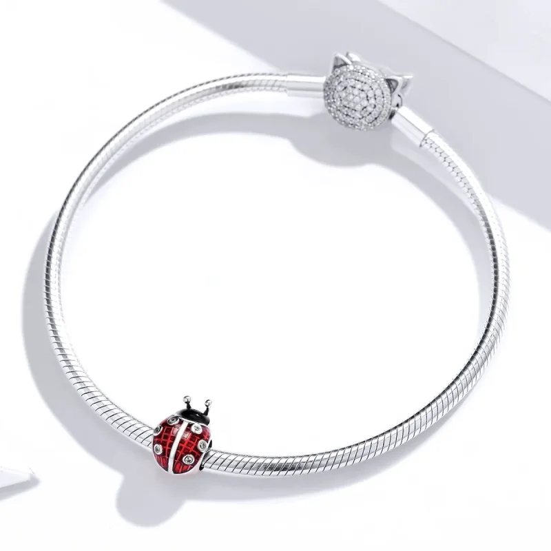 (image for) Pandora Style Silver Charm, Ladybug, Multicolor Enamel - SCC1481 - View 3