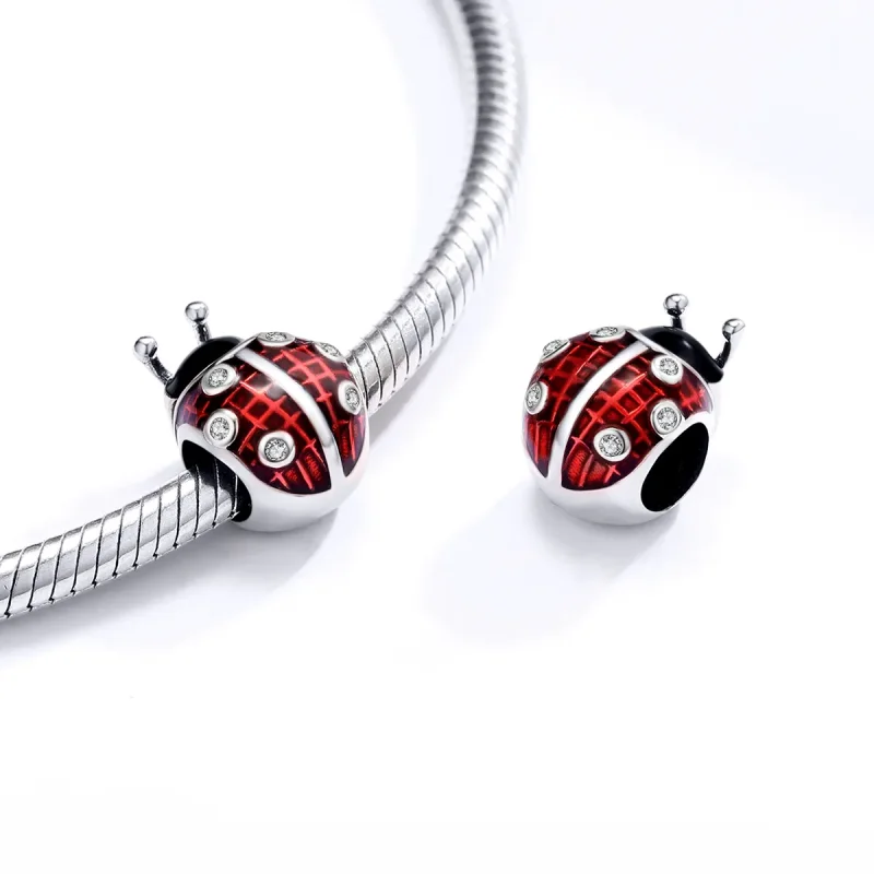 (image for) Pandora Style Silver Charm, Ladybug, Multicolor Enamel - SCC1481 - View 4
