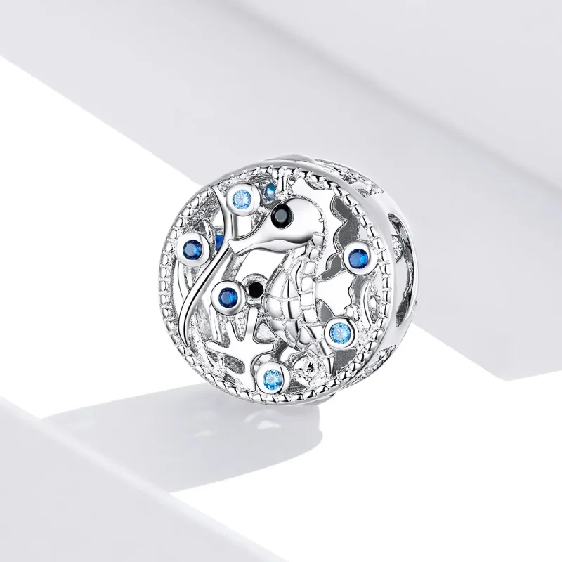 (image for) Pandora Style Silver Charm, Leisurely Seahorse - BSC266 - View 2